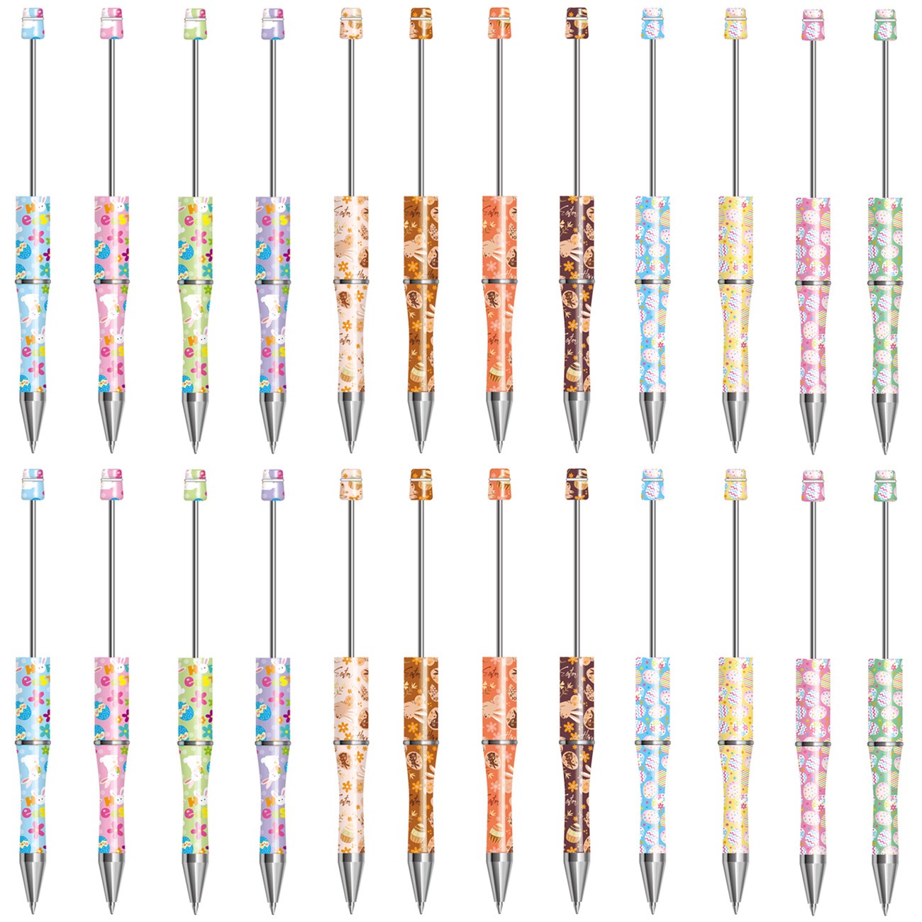 N1686 / カスタムボールペン デコうさぎちゃんビーズ ハート お花