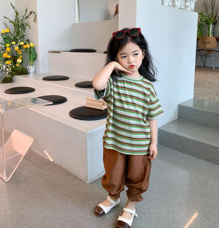 子供服夏服★女の子半袖Tシャツ★ファッションTシャツ★韓国風子供夏服★90-150