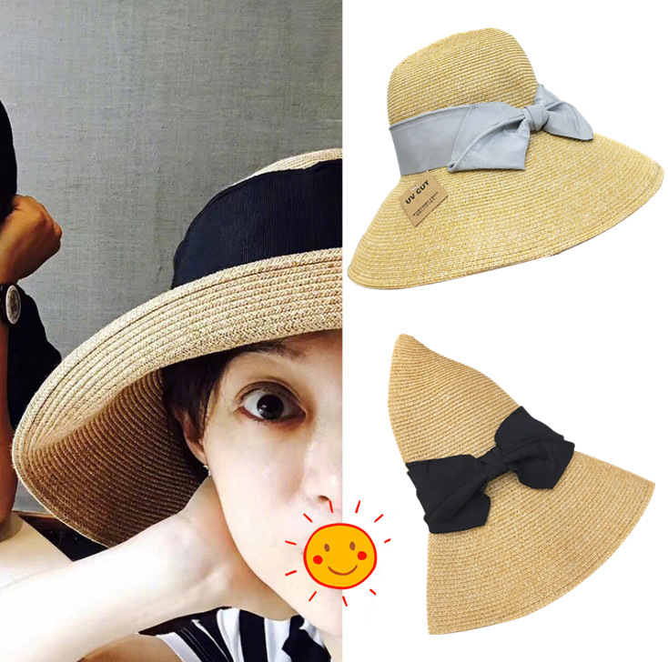 夏新作 麦わら帽子 つば広 UVカット 紫外線対策 折りたたみ 日よけ帽子 レディース