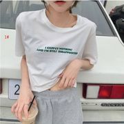 2022春夏新作 韓国風　トップス　レディース　半袖　カジュアル  　Tシャツ　純色　