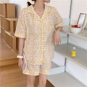 安価な！韓国ファッション 新品 ルームウェア パジャマ 半袖 ショートパンツ セット 小さい新鮮な