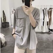 韓国風　レディース　半袖Tシャツ　夏新しい，気質，ファッションTシャツ　，Tシャツ★M-3X
