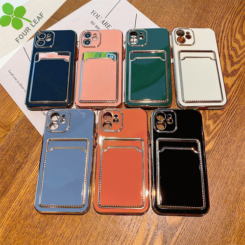 カード入れ付き スマホケース iphone13ケース 携帯ケース アイフォンカバー メッキ加工 耐衝撃