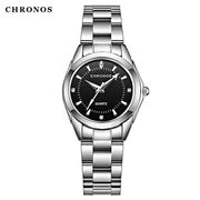 CHRONOS レディース 2点セット 腕時計 日本製クォーツステンレス鋼 バンド おしゃれ ビジネス優雅