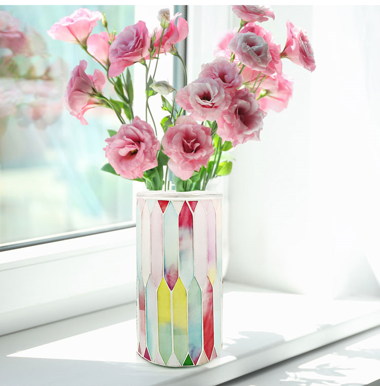モザイク ガラス 花瓶 ユニークなデザイン デザインセンス カジュアル 自宅 装飾