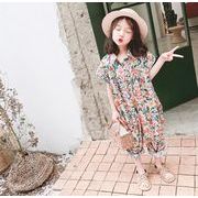 夏 ロンパース　女の子　花柄　カバーオール　オールインワン　韓国子供服