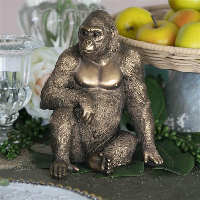 ゴリラ 91cm ゴールド オブジェ 置物 コング リアル 特大