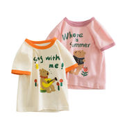 子供服　キッズ　女の子　夏　2022新品　トップス　半袖　カジュアル　２色