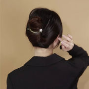 レディース新作 ヘアアクセサリー ヘアピン ヘアクリップ 髪飾 アクリルパール 幾何学 金属 2色