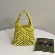 トートバッグ　編みバッグ　透かし　携帯バッグ　レディース　韓国ファッション　6色