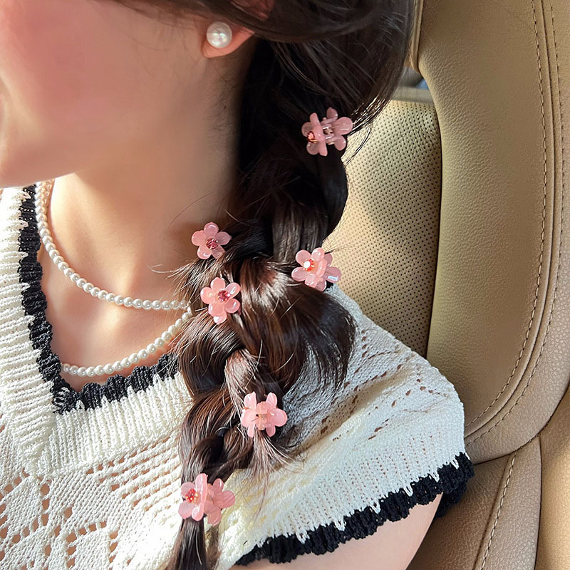 ヘアピン ヘアクリップ 花 フラワー ニット 毛糸 刺繍 デイジー 韓国