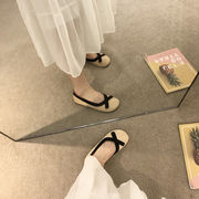 　パンプス　リボン　ペタンコ靴　レディース　プラットシューズ　韓国ファッション