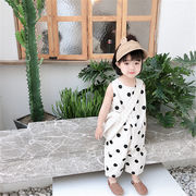 夏　ベビーロンパース　水玉　ドット　女の子　男の子　ベビー　カバーオール　オールインワン　韓国子供服
