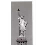 ロンググリーティングカード 多目的 モノクロ写真「自由の女神」建物 建造物