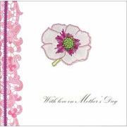 グリーティングカード マザーズデイ/母の日「白とピンクの花」