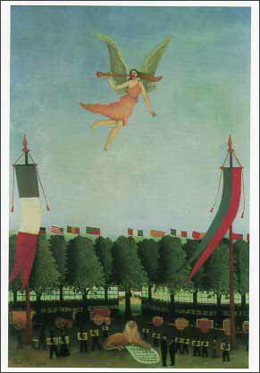 ポストカード アート ルソー「芸術家たちを導く自由の女神」名画 郵便はがき