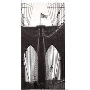 ロンググリーティングカード 多目的 モノクロ写真「ブルックリン橋」建物 建造物