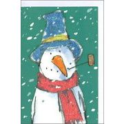 ミニカード クリスマス「フェスティブフレンズ マフラーをつけたスノーマン」メッセージカード