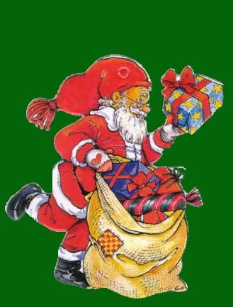 ミニオーナメントカード クリスマス「サンタクロース」メッセージカード 紐付き