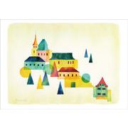 ポストカード イラスト 山田和明「ベルンの街」絵本作家 水彩画 メッセージカード 郵便はがき