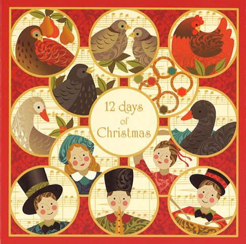 グリーティングカード クリスマス「クリスマスの12日」メッセージカード