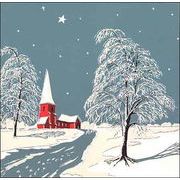 グリーティングカード クリスマス「赤い教会」メッセージカード