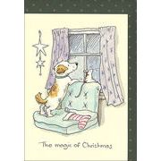 グリーティングカード クリスマス「クリスマスの魔法」メッセージカード 犬 イヌ ネズミ