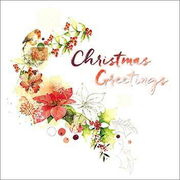 グリーティングカード クリスマス「ポインセチアのリース」メッセージカード リース 花