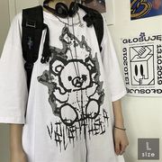 Tシャツ クマ ホワイト 熊 半袖 Lサイズ 病みかわ 韓国ファッション 韓国