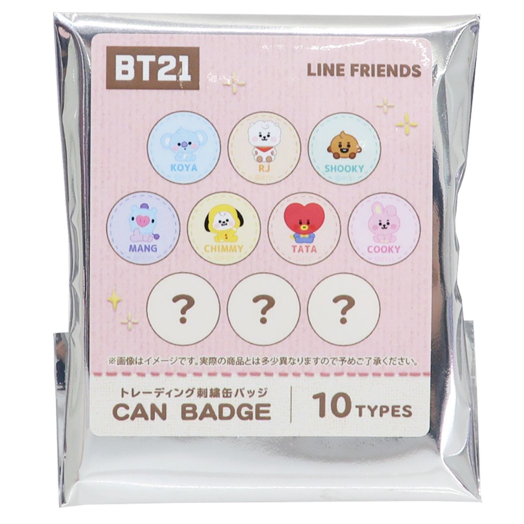 【缶バッジ】BT21 トレーディング刺繍カンバッジ全10種