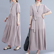 初回送料無料夏の新しいドレス半袖シャツロングスカートワンピース人気商品オシャレAX-9720