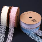 韓国風レース サテンリボン ラッピングリボンDIYカラフル リボンテープ手芸用品アクセサリーパーツ 幅2.5cm