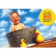 ポストカード カラー写真 ダイカットタイプ 定形外 入浴中の赤ちゃん