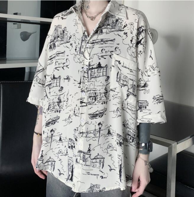 夏 男 トップス トレンド 気高い 韓国ファッション 半袖  シャツ カジュアル