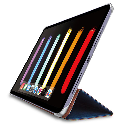 エレコム iPad mini 第6世代/手帳型/背面クリア/ソフトレザー/2アングル/ネイ
