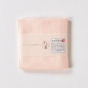 楠橋紋織 くすばしタオル わた音 ヘリンボン  ハンカチタオル 25cm×25cm ピンク