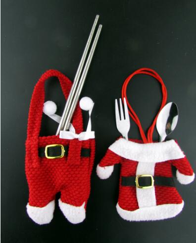 日用雑貨★クリスマス用品★クリスマス道具用袋★可愛い★ナイフとフォーク入れ服とズボンセット★
