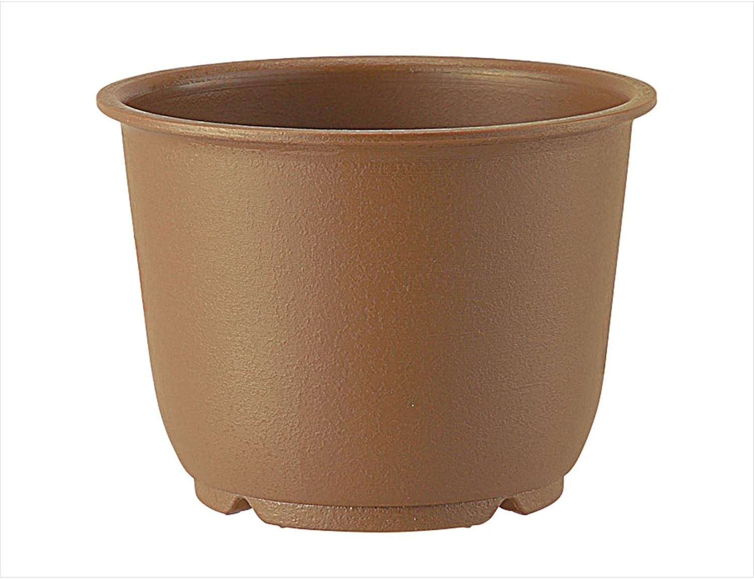 陶鉢 輪型 7号 きん茶 アップルウェアー