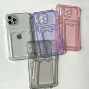 iPhoneケース アイフォンケースiPhoneカバー 半透明カラー ポケットシリコンiPhoneカード収納ケース