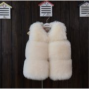 秋冬　子供服　人造毛皮ベスト　コート　ふわふわ　厚手　暖かい　ファッション ６色