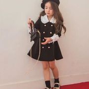 春秋 韓国子供服   韓国ファッション　親子服　フリル シフトドレス　供服　キッズ
