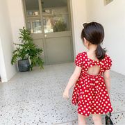 夏新作　水玉ワンピース　トッド　２colors　キッズ　可愛い　女の子　子供服　ファッション