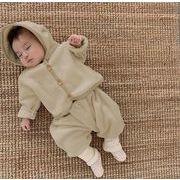 子供服  赤ちゃん　コート　パンツ　男女兼用　裏起毛　キッズ服　2点セット フード付き　カジュアル系
