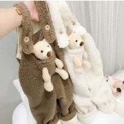 裏起毛ベビーロンパース　80-130　冬　韓国風　キッズ　ポケット兔子　子供服　ベビー服　オールインワン