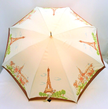 【雨傘】【長傘】エッフェル塔・凱旋門・パリの街ほぐし風ジャンプ雨傘