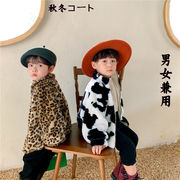 韓国風 秋冬 子供服 ベビー服  可愛い 厚手アウター ファーコート ふわもこ 豹柄 男女兼用　80cm-130cm
