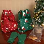 新作クリスマス バッグ トートバッグ クリスマス ニットバッグ ニット編みバックレディースハンドバッグ