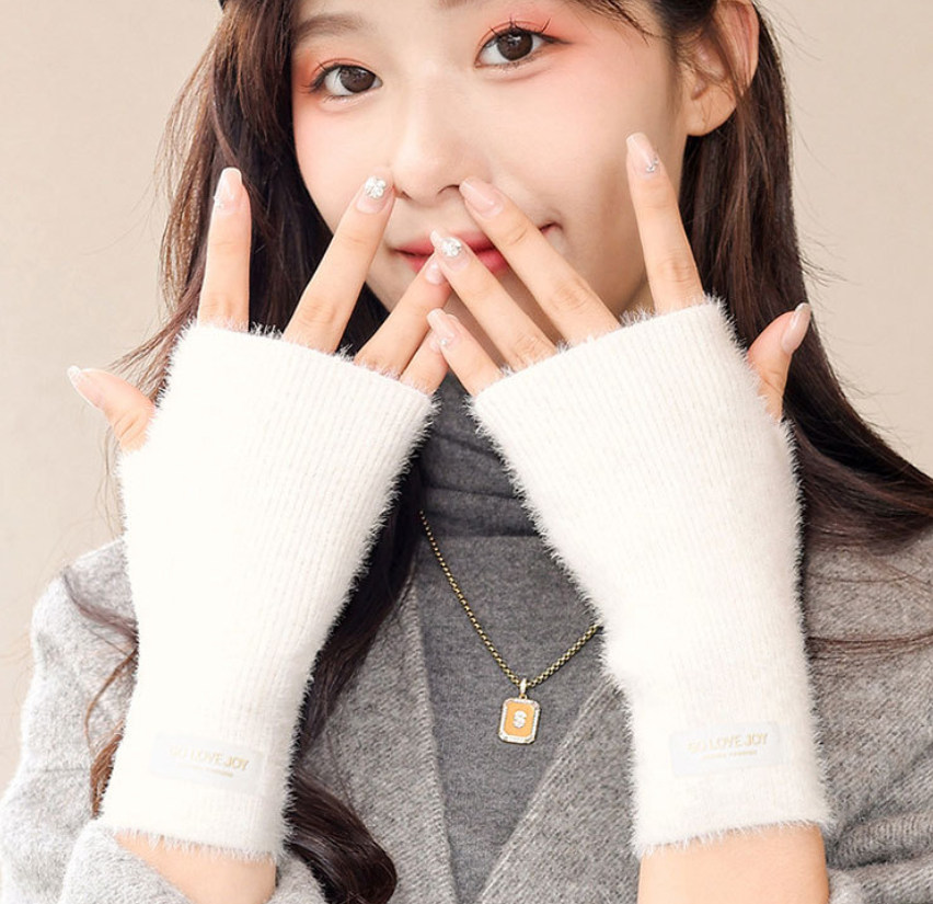 【秋冬新発売】手袋 ニット レーストリム 指なし手袋 ファッション 韓国風