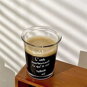 雑志で誌介されました コーヒーカップ トレンド コールドエキス レター プリント ガラス アイスラテ