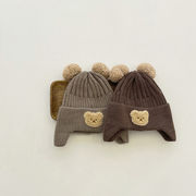 秋冬防寒・子供用毛糸の帽子・4色・キャップ・暖かく・耳カバー・日系帽・ファッション